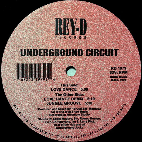Underground Circuit : Love Dance / Jungle Groove (12")