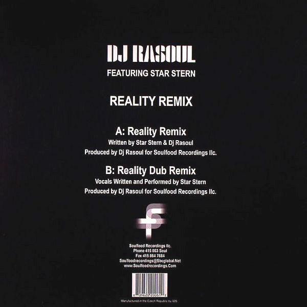 DJ Rasoul Featuring Star Stern : Reality (Remix) (12")