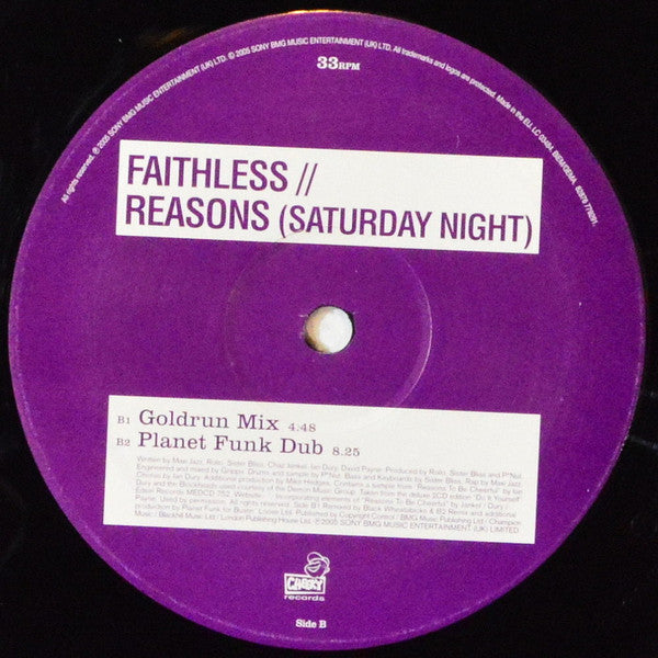 Faithless : Reasons (Saturday Night) (12")