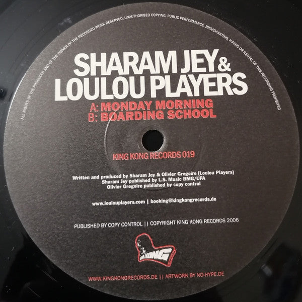 Sharam Jey & Loulou Players : Monday Morning / Boarding School (12")