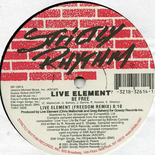 Live Element : Be Free (12")