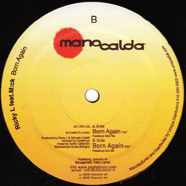 Ricky L Feat. M:ck : Born Again (Pastaboys Mixes) (12")