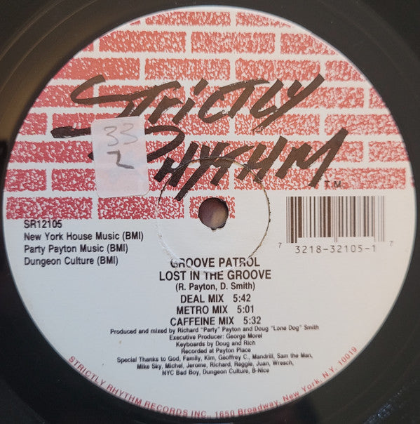 Groove Patrol : Lost In The Groove / I Can Feel It (12")