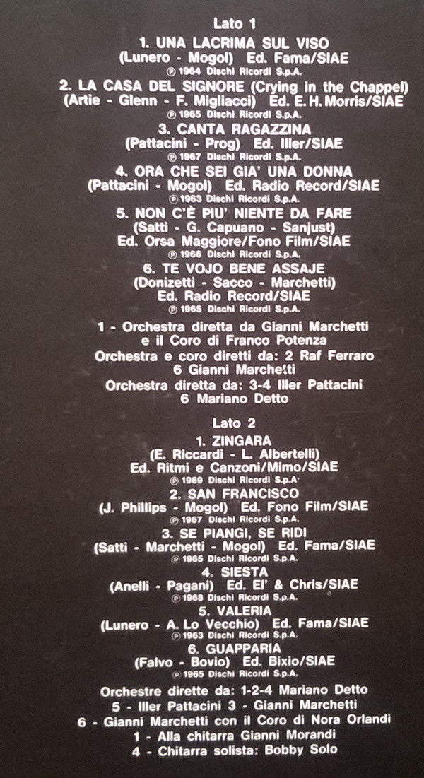 Bobby Solo : Una Lacrima Sul Viso (LP, Comp, RE)