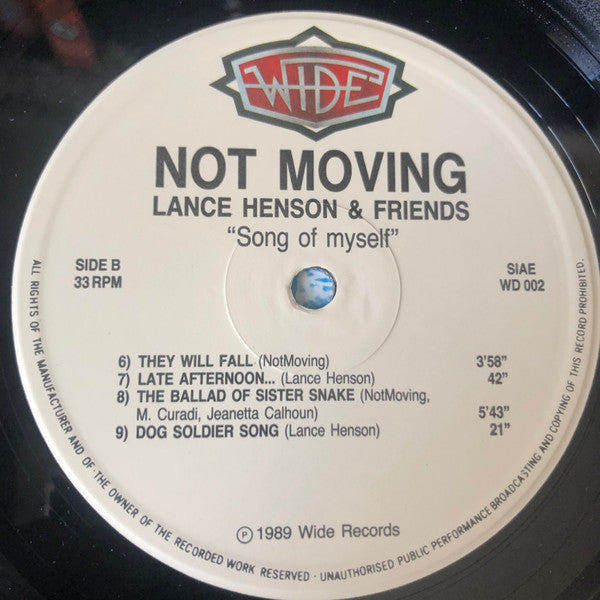 Not Moving, Lance Henson & Friends (50) : Song Of Myself (LP, Album)