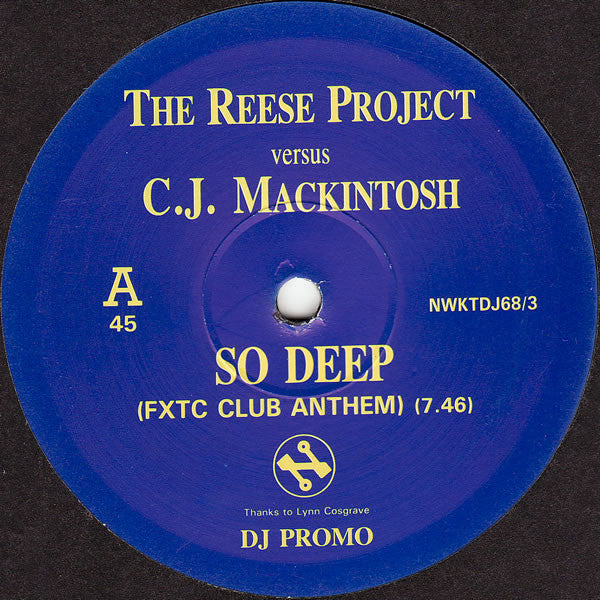 The Reese Project Versus CJ Mackintosh : So Deep (12", Promo)