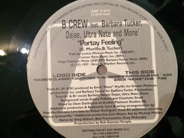 B-Crew Featuring Barbara Tucker : Partay Feeling (12")