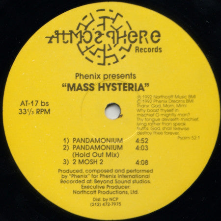 DJ Phenix : Mass Hysteria (12")