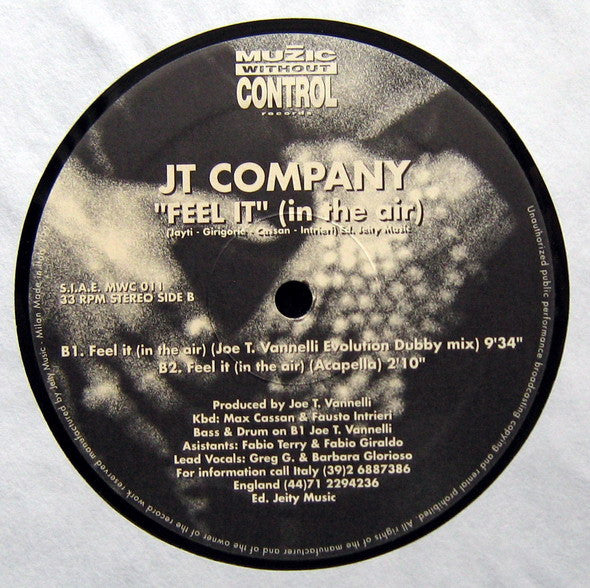 JT Company : Feel It (In The Air) (12")