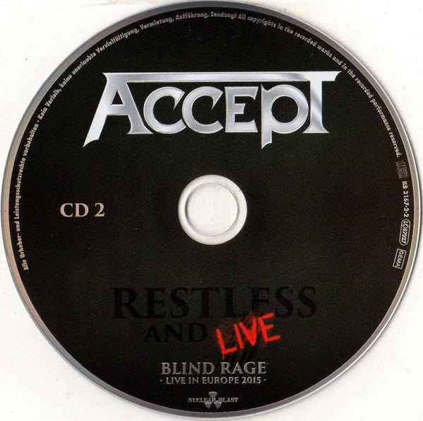 Accept : Restless And Live (Blind Rage - Live In Europe 2015) (2xCD, Album, Dig)