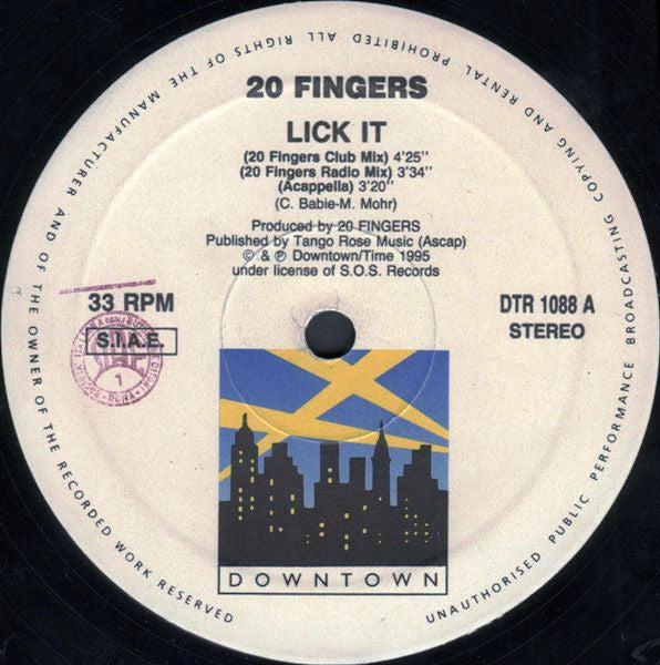 20 Fingers Featuring Roula : Lick It (12")