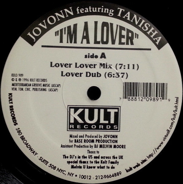 Jovonn Featuring Tanisha : I'm A Lover (12")