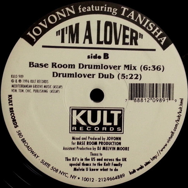 Jovonn Featuring Tanisha : I'm A Lover (12")