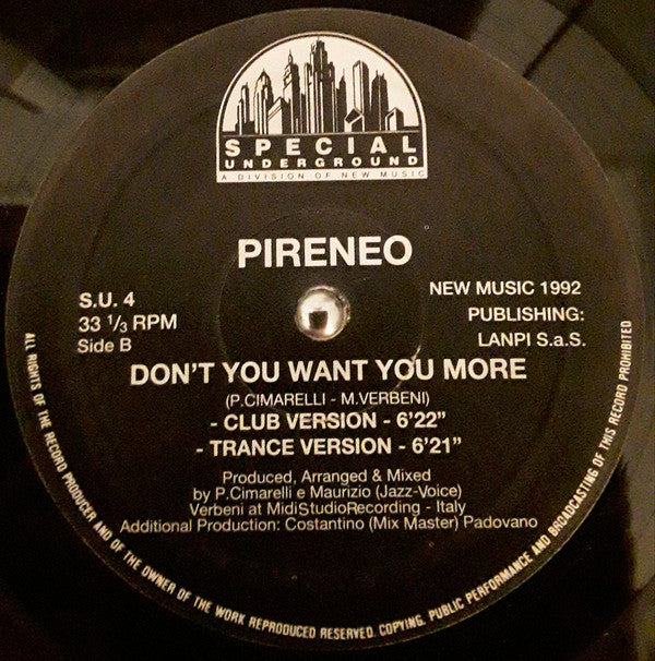 Pireneo : Don't You Want You More (12")