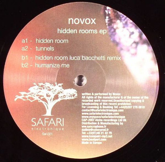 Novox : Hidden Rooms EP (12", EP)