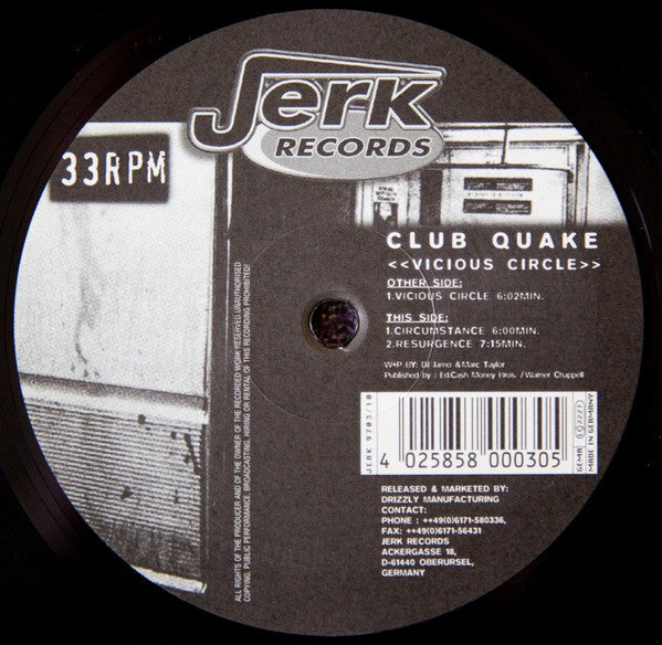 Club Quake : Vicious Circle (12")