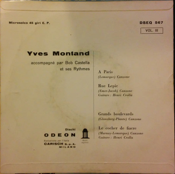 Yves Montand : A Paris (7", EP)