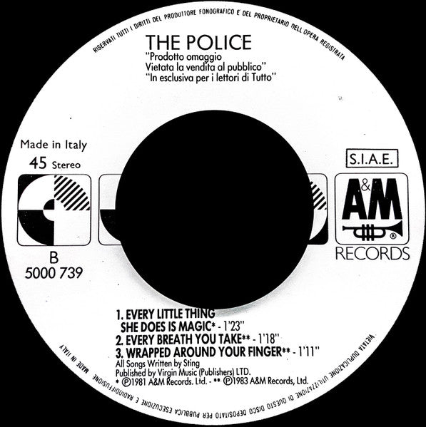 The Police : Every Breath You Take (The Singles) (7", Promo, Smplr)