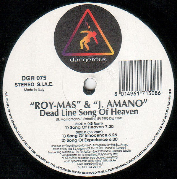 Roy-Mas & J. Amano : Dead Line Song Of Heaven (12")