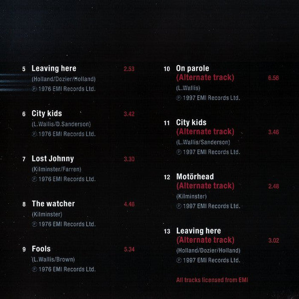 Motörhead : On Parole (CD, Album, RE)