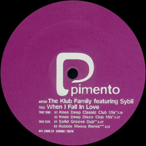 The Klub Family : When I Fall In Love (12")