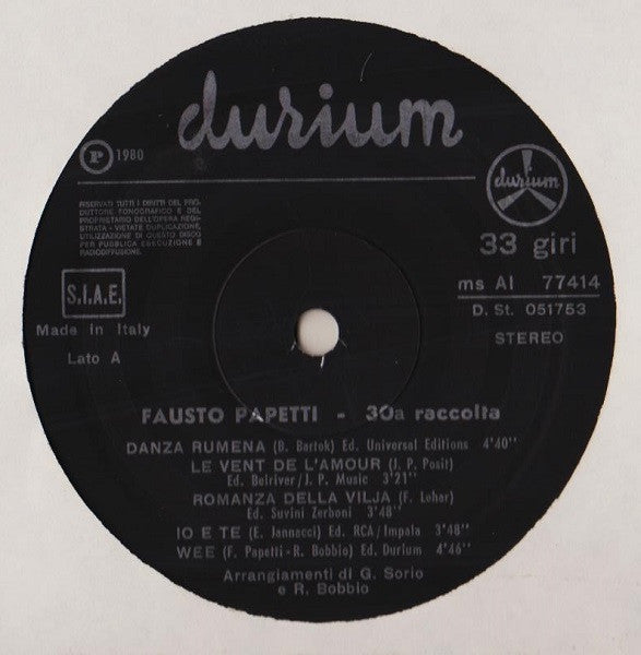 Fausto Papetti : 30ª Raccolta (LP, Album, Gat)