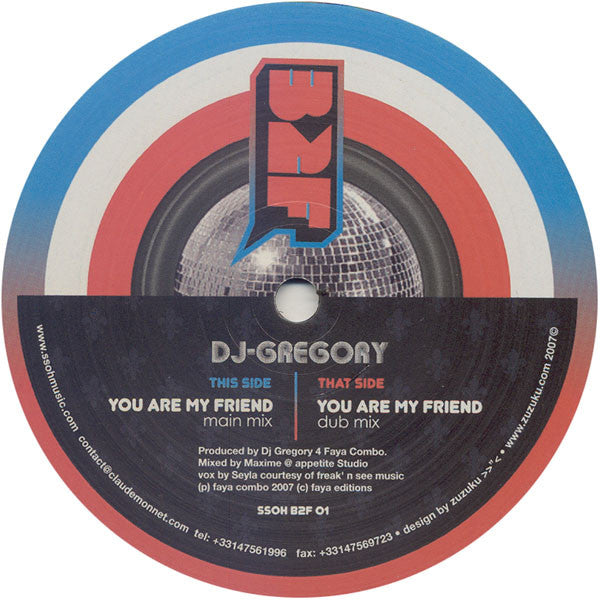 DJ Gregory : You Are My Friend (12")