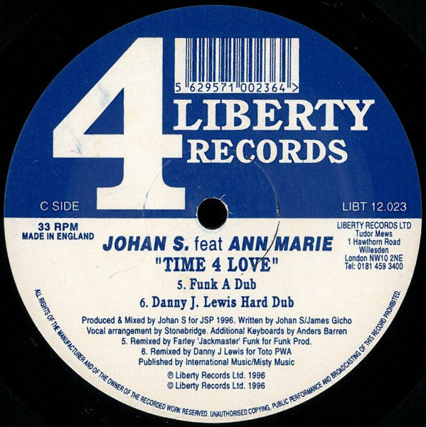 Johan S. Feat Ann-Marie Smith : Time 4 Love (2x12")