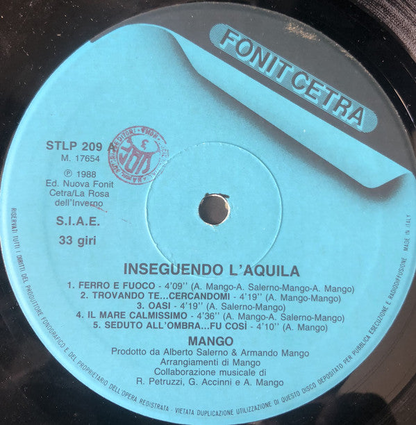 Mango (2) : Inseguendo L'Aquila (LP, Album)