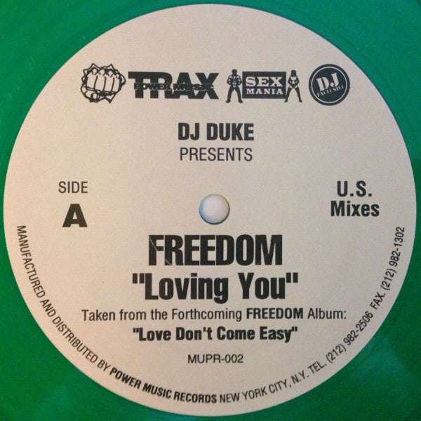 DJ Duke Presents Freedom : Loving You (12", Gre)