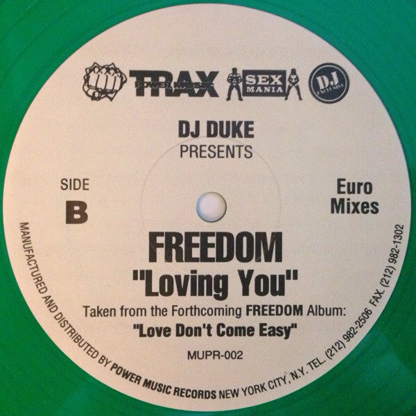 DJ Duke Presents Freedom : Loving You (12", Gre)