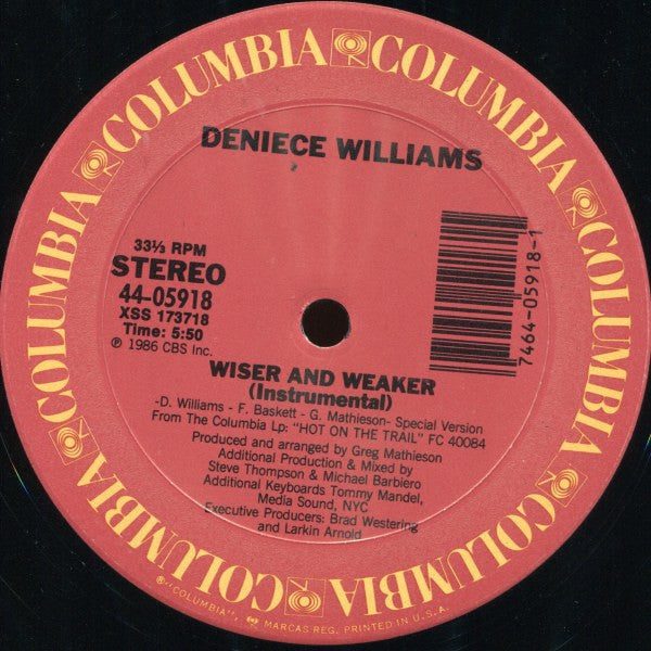 Deniece Williams : Wiser And Weaker (12")