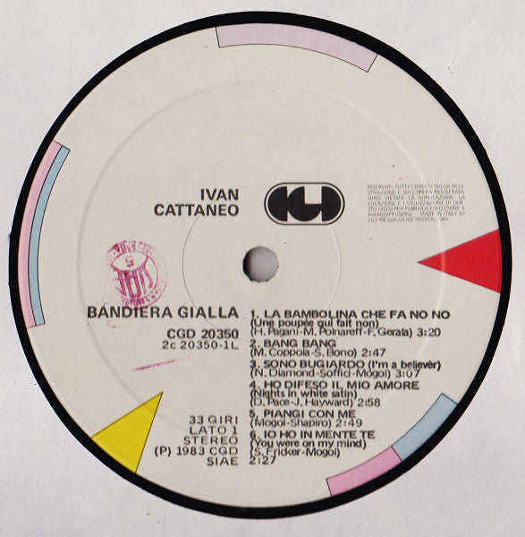 Ivan Cattaneo : Bandiera Gialla (LP, Album)