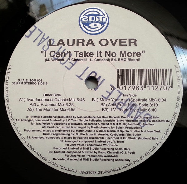 Laura Over : I Can't Take It No More (12")