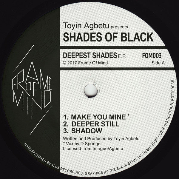 Toyin Agbetu Presents Shades Of Black : Deepest Shades E.P. (12", EP, Comp)