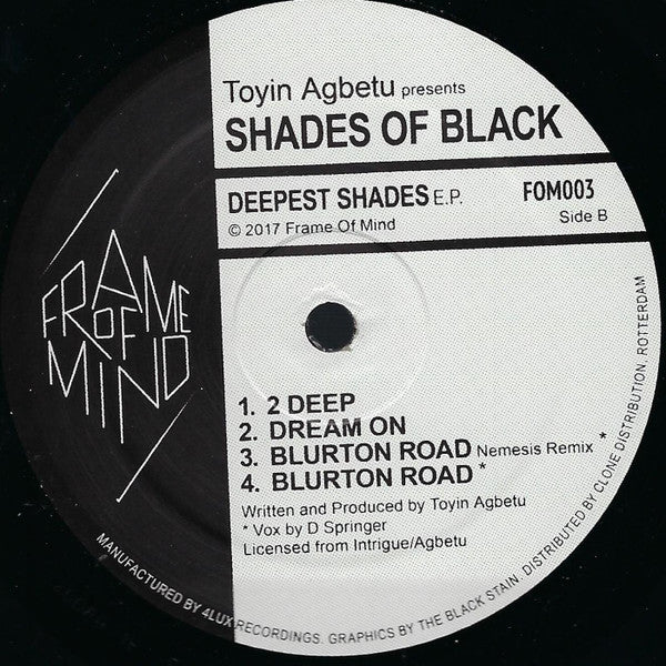 Toyin Agbetu Presents Shades Of Black : Deepest Shades E.P. (12", EP, Comp)