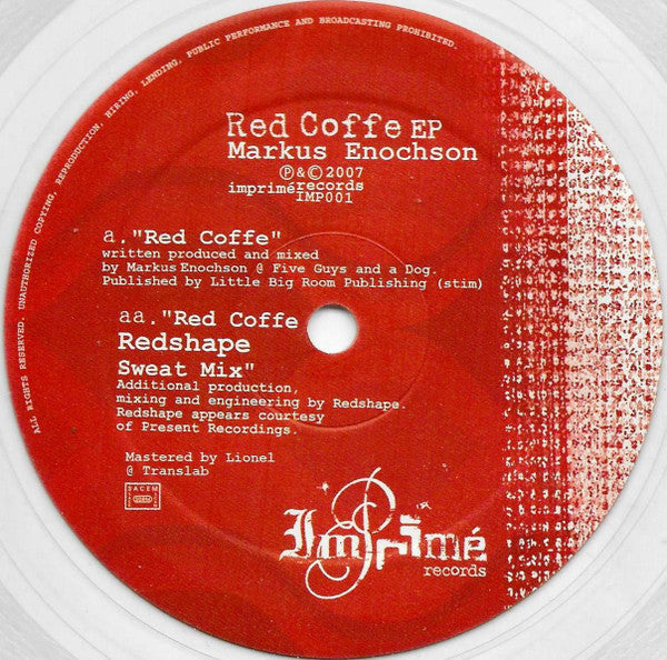 Markus Enochson : Red Coffe EP (12", EP, Cle)