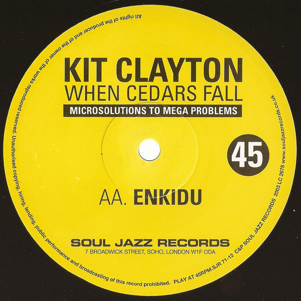 Kit Clayton : When Cedars Fall (12")