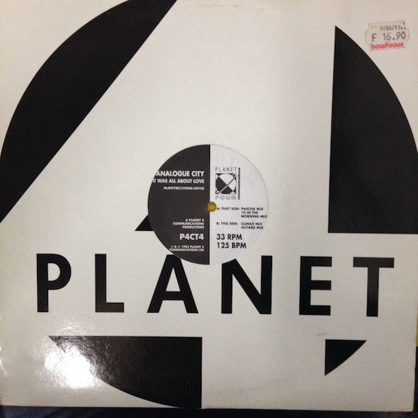 Analogue City : It Was All About Love (12")