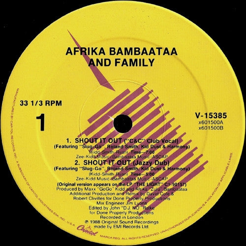 Afrika Bambaataa & Family : Shout It Out (12")