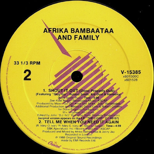 Afrika Bambaataa & Family : Shout It Out (12")