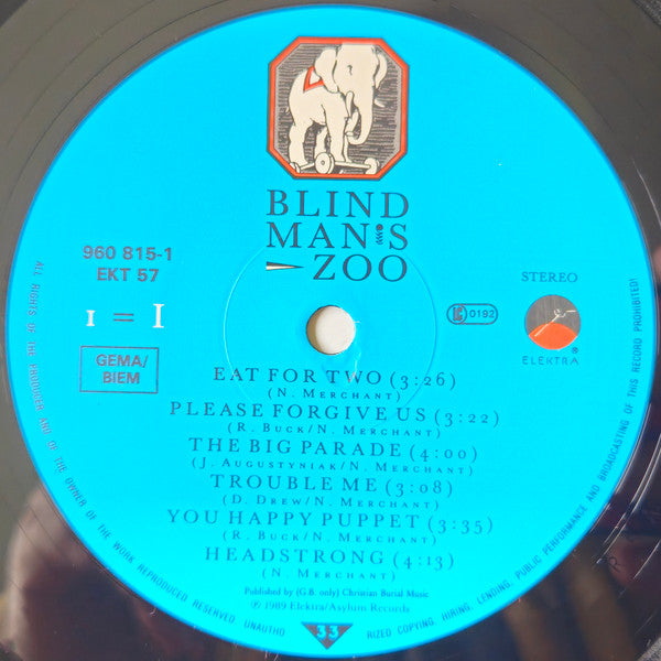 10,000 Maniacs : Blind Man's Zoo (LP, Album, RSA)