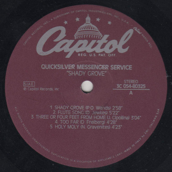 Quicksilver* : Shady Grove (LP, Album, RE)