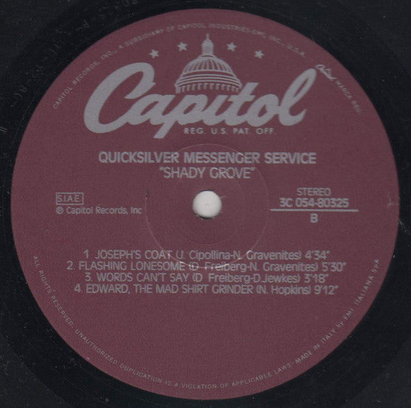Quicksilver* : Shady Grove (LP, Album, RE)