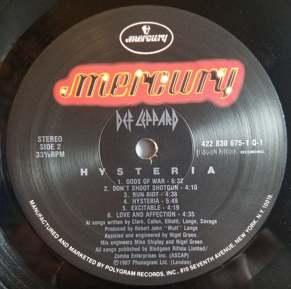 Def Leppard : Hysteria (LP, Album)