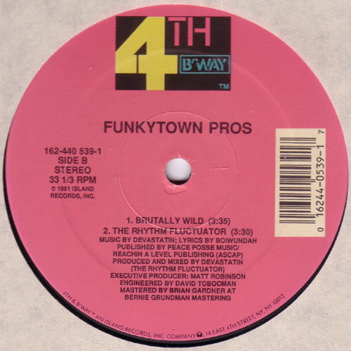 Funkytown Pros : White Green / Brutally Wild (12", Single)