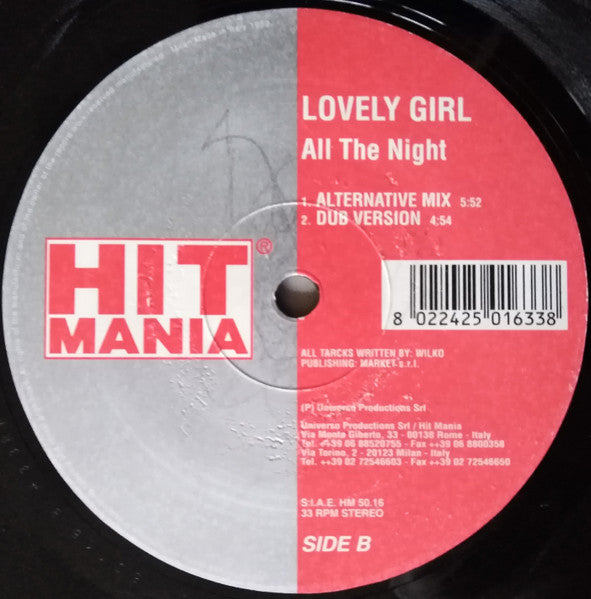 Lovely Girl : All The Night (12")