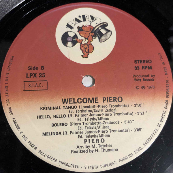 Piero : Welcome Piero (LP, Album, Gat)
