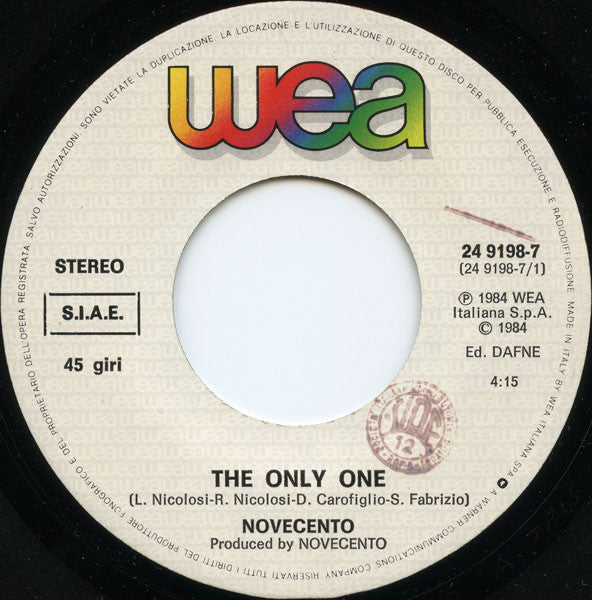 Novecento : The Only One (7")