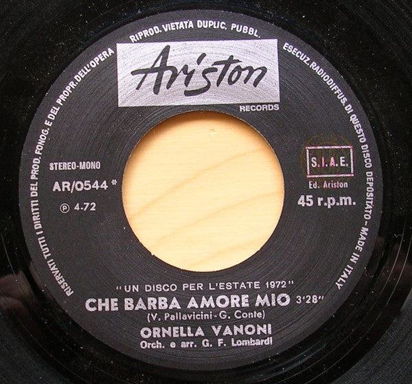 Ornella Vanoni : Che Barba Amore Mio...  (7")